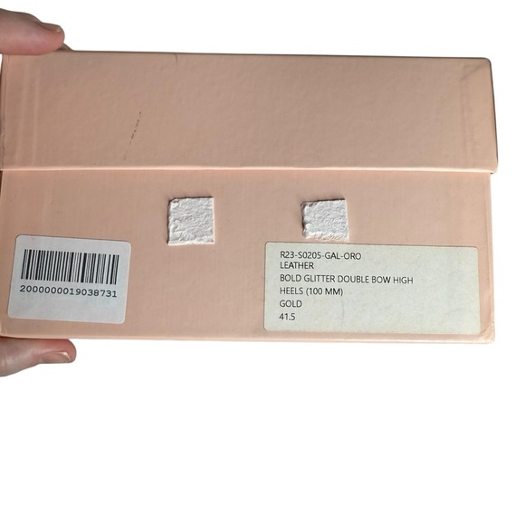 MACH & MACH Double Bow Crystal Gold Glitter Heels size 41.5/11.5 - Picture 12 of 12